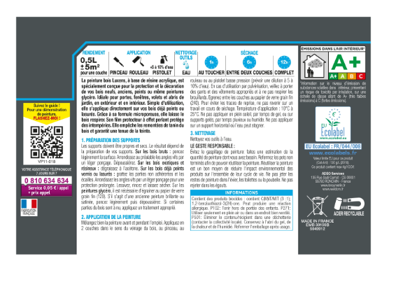 Peinture extérieure bois, mdf, osb Conditions extrêmes LUXENS vert mousse satiné