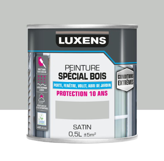 Peinture extérieure bois, mdf, osb Conditions extrêmes LUXENS gris clair satiné