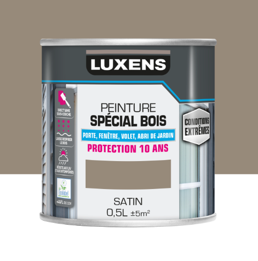 Peinture extérieure bois, mdf, osb Conditions extrêmes LUXENS trench 3 satiné