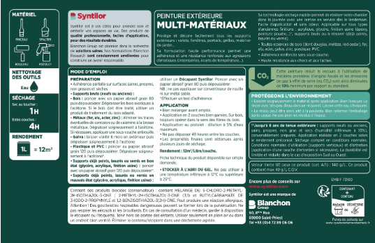 Peinture extérieure bois, aluminium, pvc . SYNTILOR gris anthracite satiné 0.5l