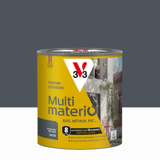 Peinture extérieure bois, fer, plastique V33 anthracite satiné 0.5l