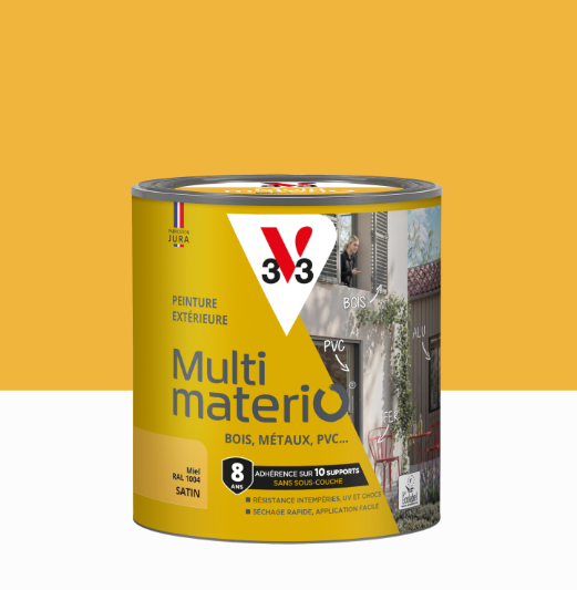 Peinture extérieure bois, fer, plastique V33 miel satiné 0.5l