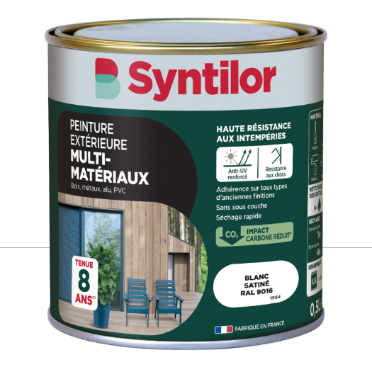 Peinture extérieure bois, aluminium, pvc . SYNTILOR blanc satiné 0.5l