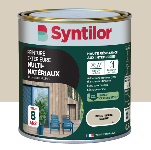Peinture extérieure bois, aluminium, pvc . SYNTILOR beige pierre satiné 0.5l