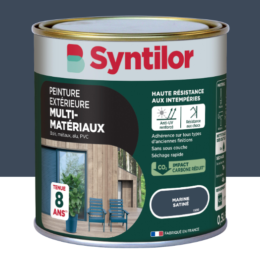 Peinture extérieure bois, aluminium, pvc . SYNTILOR marine satiné 0.5l
