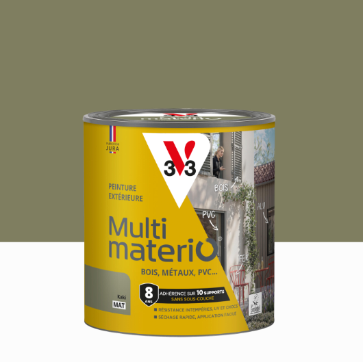 Peinture extérieure bois, fer, plastique V33 kaki mat 0.5l