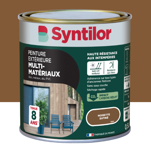 Peinture extérieure bois, aluminium, pvc . SYNTILOR noisette satiné 0.5l