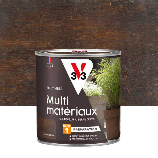 Peinture extérieure multi matériaux Effet métal étape 1 V33 fonte brulée 0.5l