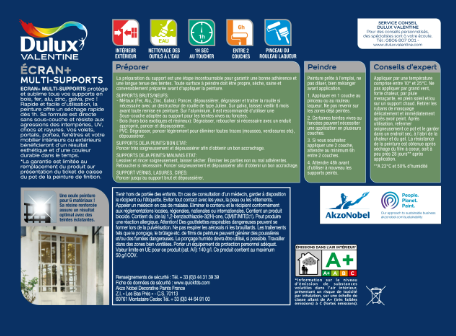 Peinture extérieure bois, fer, pvc Ecran+ DULUX VALENTINE blanc cassé satin 0.5l