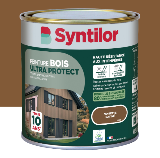 Peinture extérieure bois Ultra protect SYNTILOR noisette satiné 0.5l
