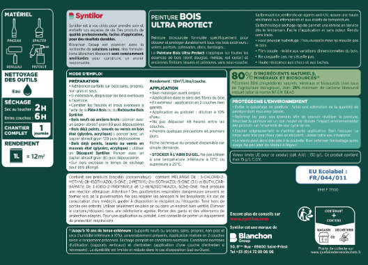 Peinture extérieure bois Ultra protect SYNTILOR vert basque satiné 0.5l
