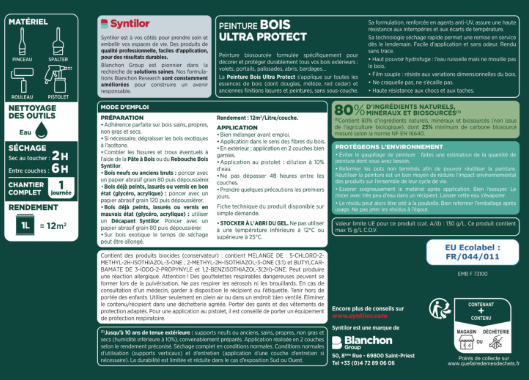 Peinture extérieure bois Ultra protect SYNTILOR gris alu satiné 0.5l