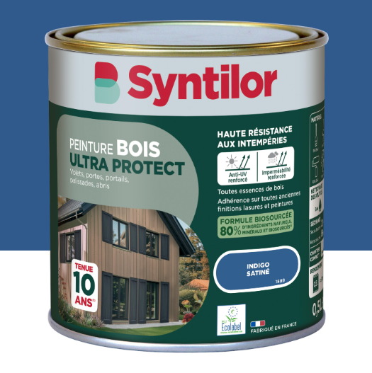 Peinture extérieure bois Ultra protect SYNTILOR indigo satiné 0.5l