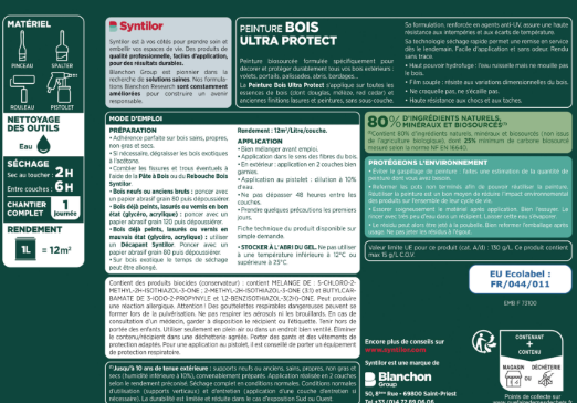 Peinture extérieure bois Ultra protect SYNTILOR terre brulée satiné 0.5l