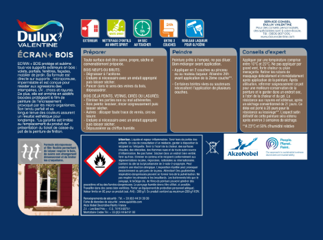 Peinture extérieure bois Ecran + DULUX VALENTINE jaune pampa satiné 0.5l