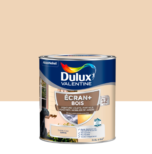 Peinture extérieure bois Ecran + DULUX VALENTINE sable clair satiné 0.5l
