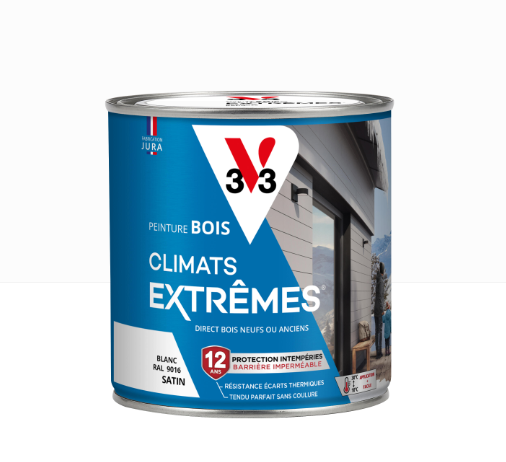 Peinture extérieure bois Climats extrêmes® V33 blanc satiné 0.5l