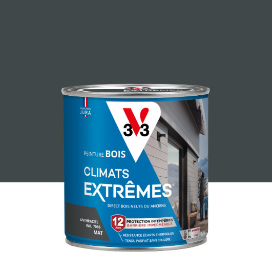 Peinture extérieure bois Climats extrêmes® V33 anthracite mat 0.5l