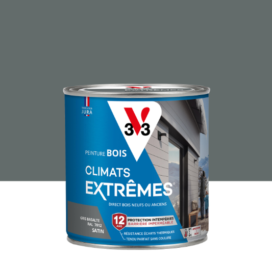Peinture extérieure bois Climats extrêmes® V33 gris basalte satiné 0.5l