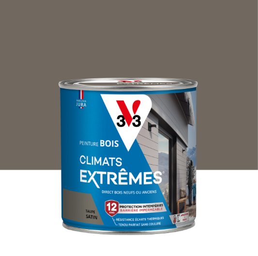 Peinture extérieure bois Climats extrêmes® V33 taupe satiné 0.5l