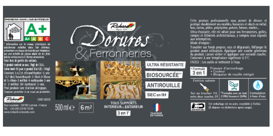 Peinture Dorure, satiné, RICHARD, or riche 0.5 L