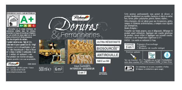 Peinture Dorure, satiné, RICHARD, vieil or 0.5 L