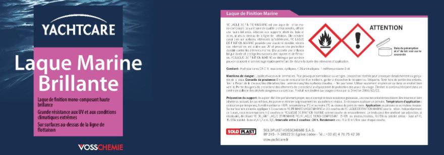 Laque marine pour bateau Yachtcare, bleu cobalt brillant 750ml