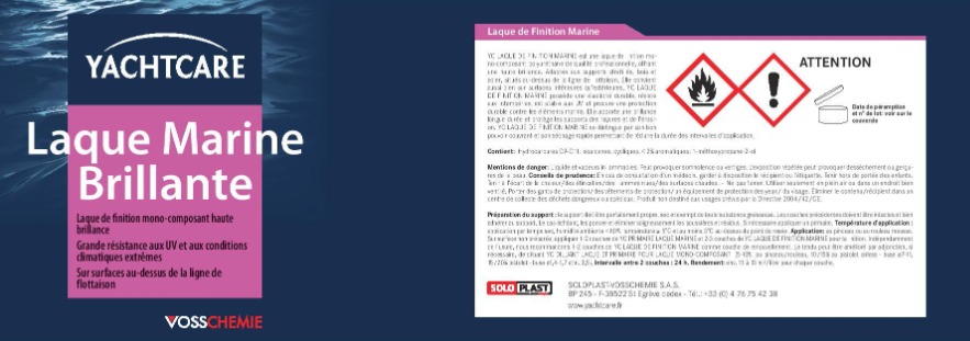Laque marine pour bateau Yachtcare, Blanc gris RAL 9018 brillant 750ml