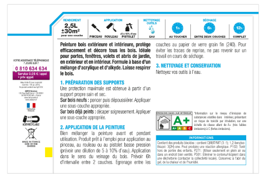Peinture extérieure bois, Protection 4 ans LUXENS noir satiné 2.5l