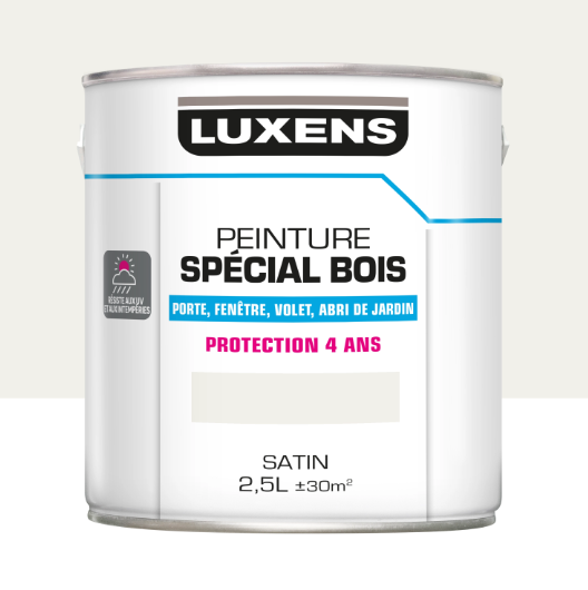 Peinture extérieure bois, Protection 4 ans LUXENS blanc satiné 2.5l