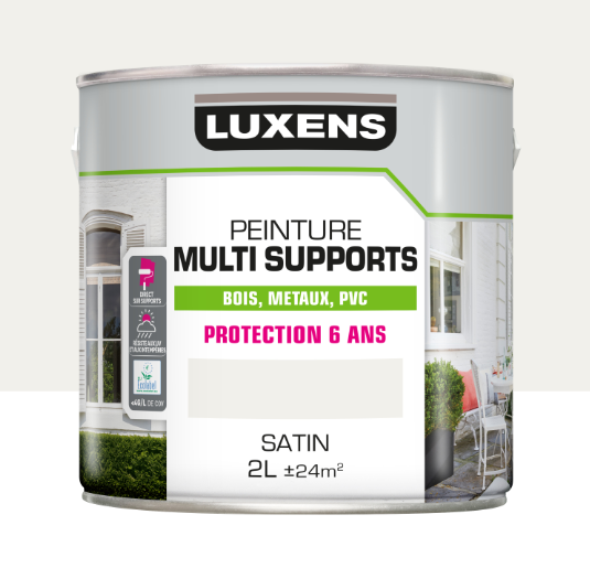 Peinture extérieure bois, fer, plastique LUXENS blanc satiné 2l