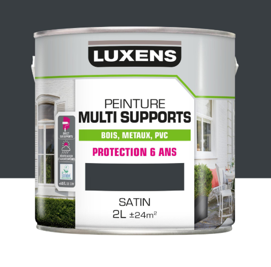 Peinture extérieure bois, fer, plastique LUXENS gris anthracite satiné 2l