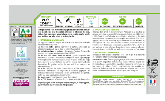 Peinture extérieure bois, fer, plastique LUXENS gris anthracite satiné 2l