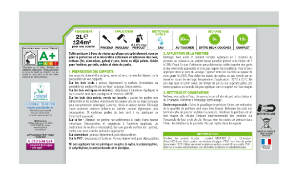 Peinture extérieure bois, acier, inox LUXENS moka 3 satiné 2l