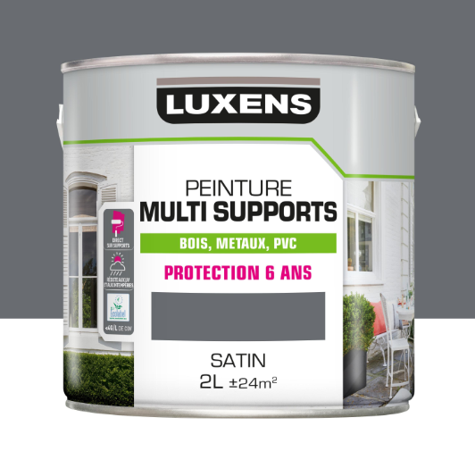 Peinture extérieure bois, acier, inox LUXENS granit 2 satiné 2l