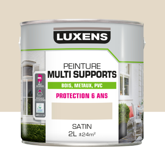 Peinture extérieure bois, fer, plastique LUXENS blanc perlé satiné 2l