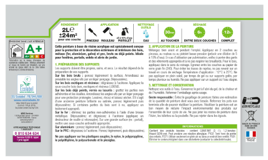 Peinture extérieure bois, acier, inox LUXENS ivoire clair satiné 2l