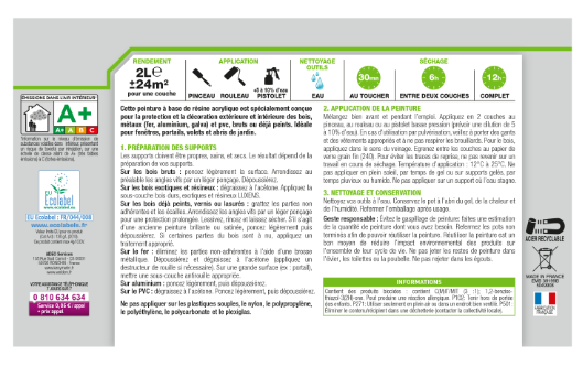 Peinture extérieure bois, acier, inox LUXENS saphir 1 satiné 2l