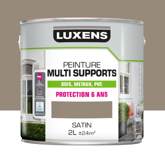 Peinture extérieure bois, acier, inox LUXENS trench 3 satiné 2l