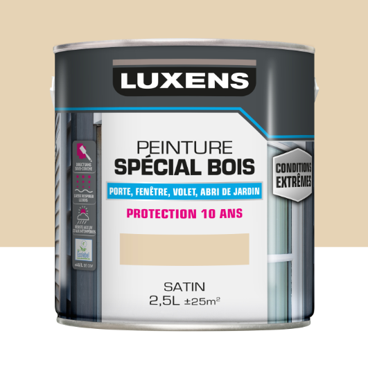 Peinture extérieure bois, mdf, osb Conditions extrêmes LUXENS ivoire clair satin