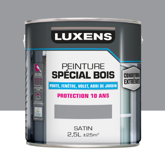 Peinture extérieure bois, mdf, osb Conditions extrêmes LUXENS granit 3 satiné 2