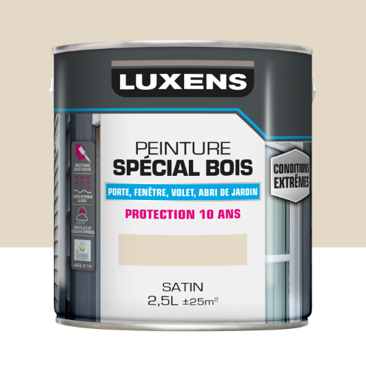 Peinture extérieure bois, mdf, osb Conditions extrêmes LUXENS blanc perle satiné