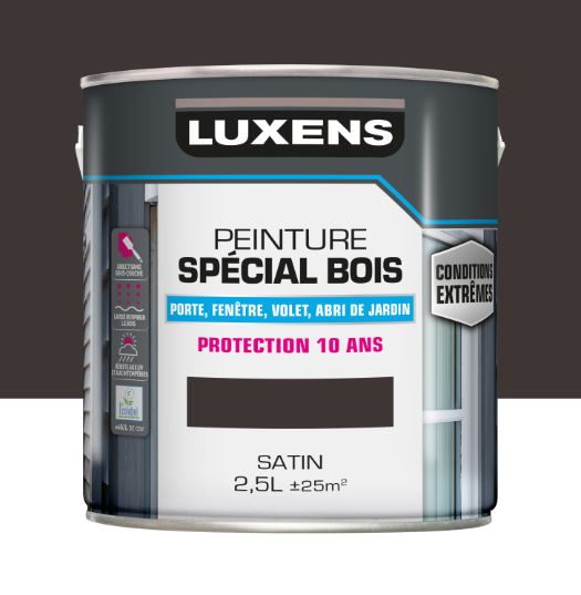Peinture extérieure bois, mdf, osb Conditions extrêmes LUXENS brun gris satiné