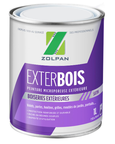 Peinture extérieure bois ZOLPAN blanc satiné 1l