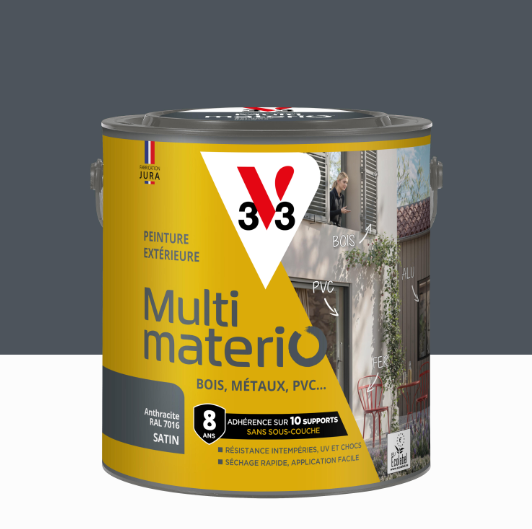 Peinture extérieure bois, fer, plastique V33 anthracite satiné 2l