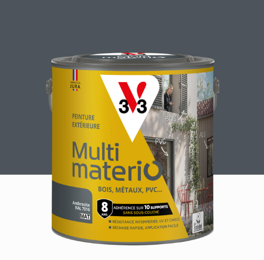 Peinture extérieure bois, fer, plastique V33 anthracite mat 2l