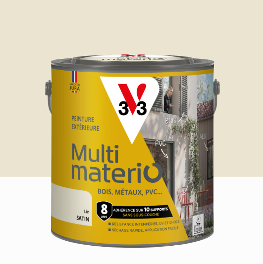 Peinture extérieure bois, fer, plastique V33 lin satiné 2l