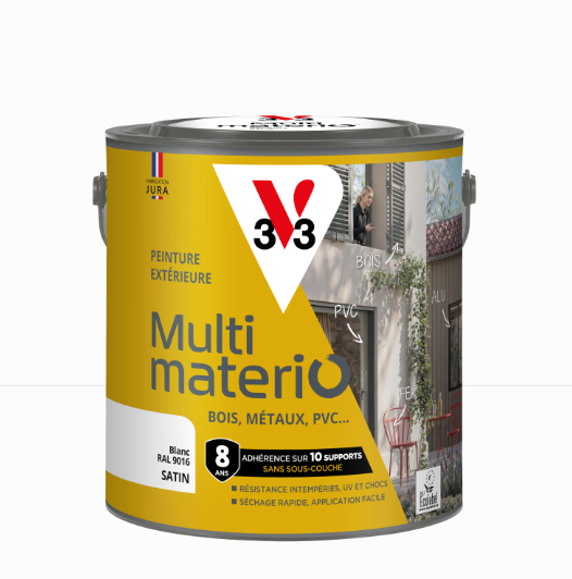 Peinture extérieure bois, fer, plastique V33 blanc satiné 2l