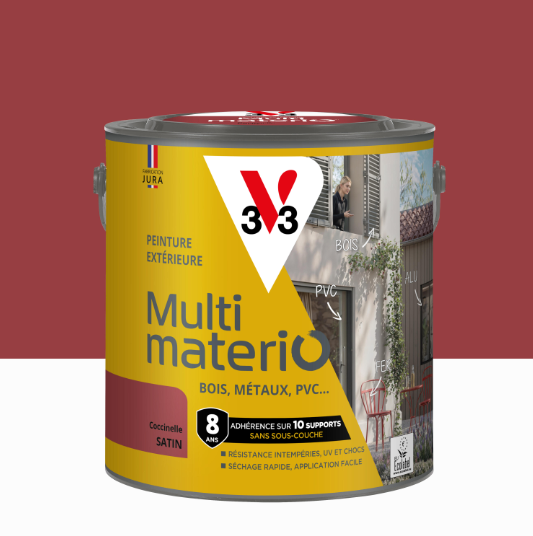 Peinture extérieure bois, fer, plastique V33 coccinelle satiné 2l