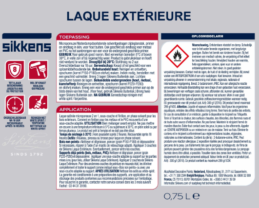 Peinture extérieure bois SIKKENS brun foncé satiné 0.75l